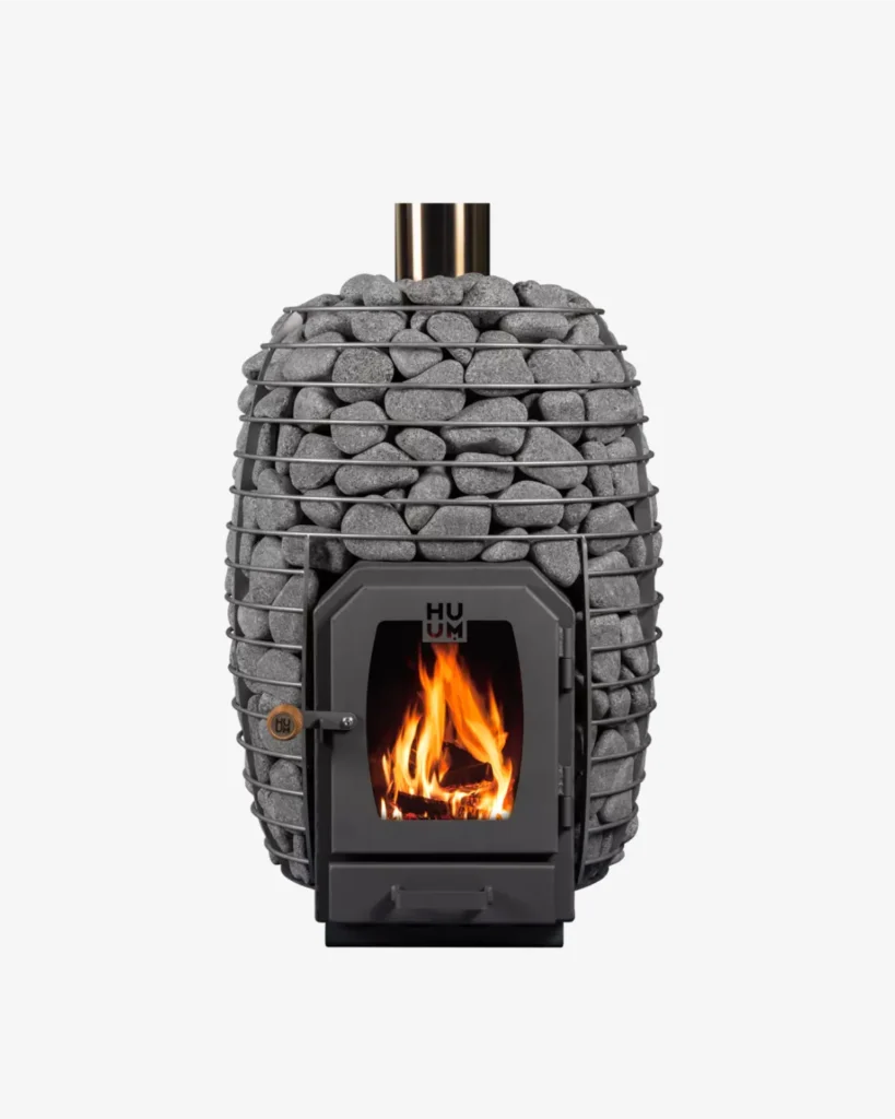Wood-burning stove with internal firebox