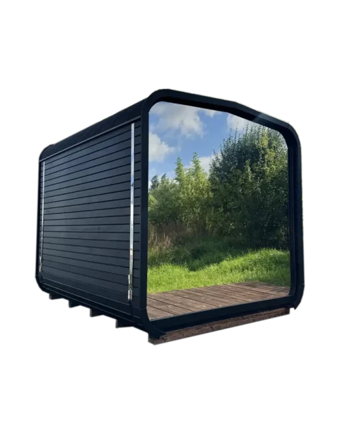hermowood sauna with mirrored window