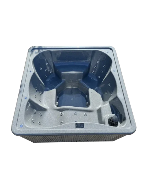 Luxury electric hot tub with 3D Granite finish – spacious jacuzzi hot tub for family and friends with hydromassage jets.